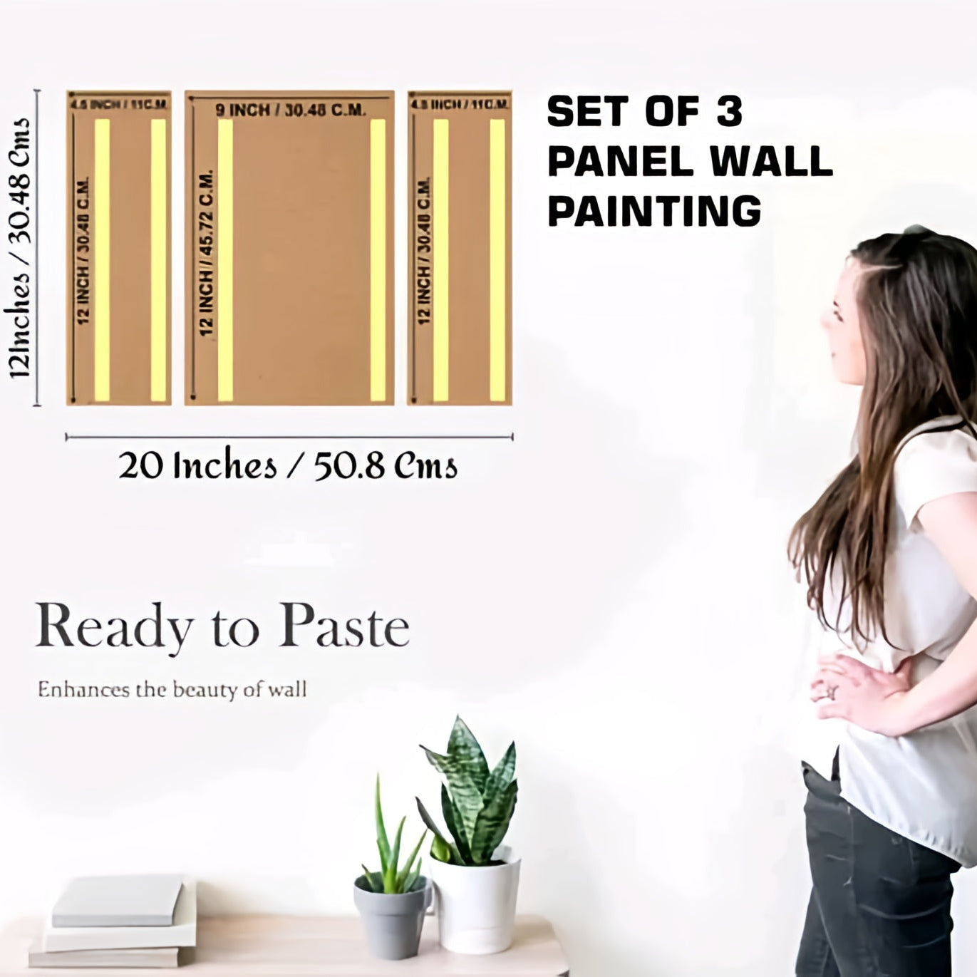 SAF Pink Tulip Flower Wall Painting Set of 3 | MDF Board Panel Artwork for Living Room, Bedroom & Office Décor | Pastel Pink Floral Design