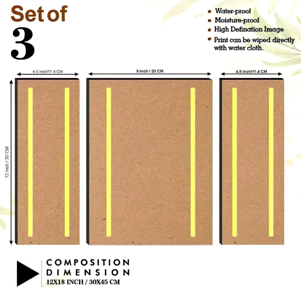 Minimalist Leaf Wall Frame Set of 3 – Elegant Home Decor