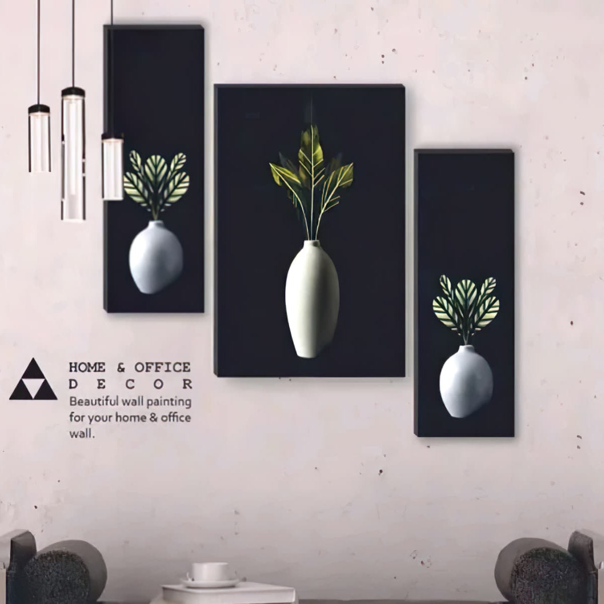 Minimalist Leaf Wall Frame Set of 3 – Elegant Home Decor
