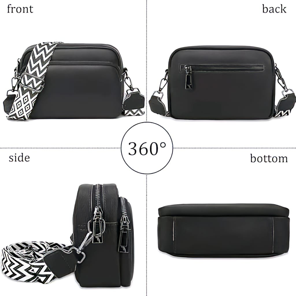 Solid Color Camera-Style Crossbody Bag