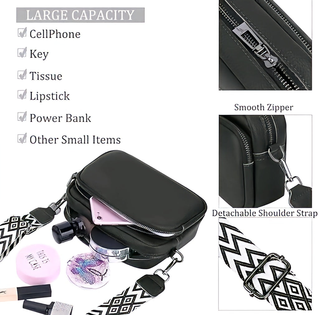 Solid Color Camera-Style Crossbody Bag