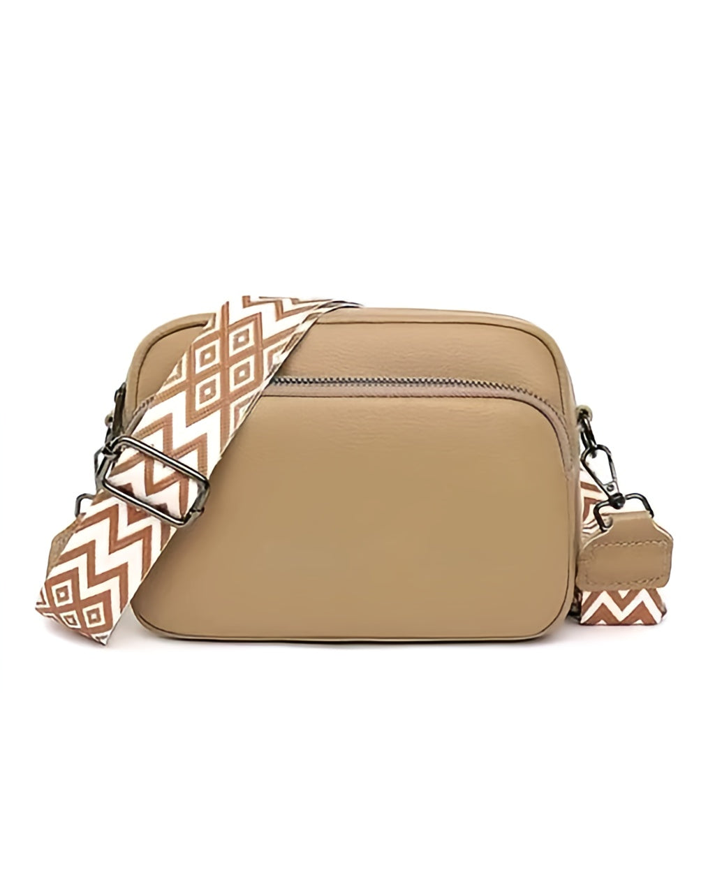 Solid Color Camera-Style Crossbody Bag