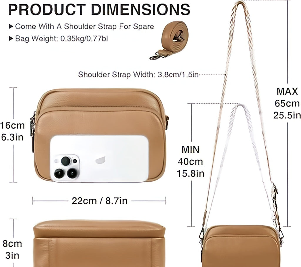 Solid Color Camera-Style Crossbody Bag