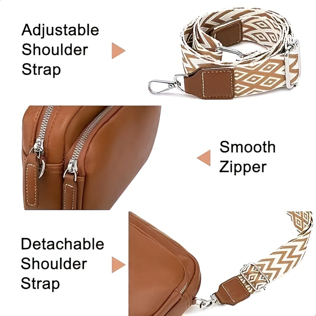 Solid Color Camera-Style Crossbody Bag