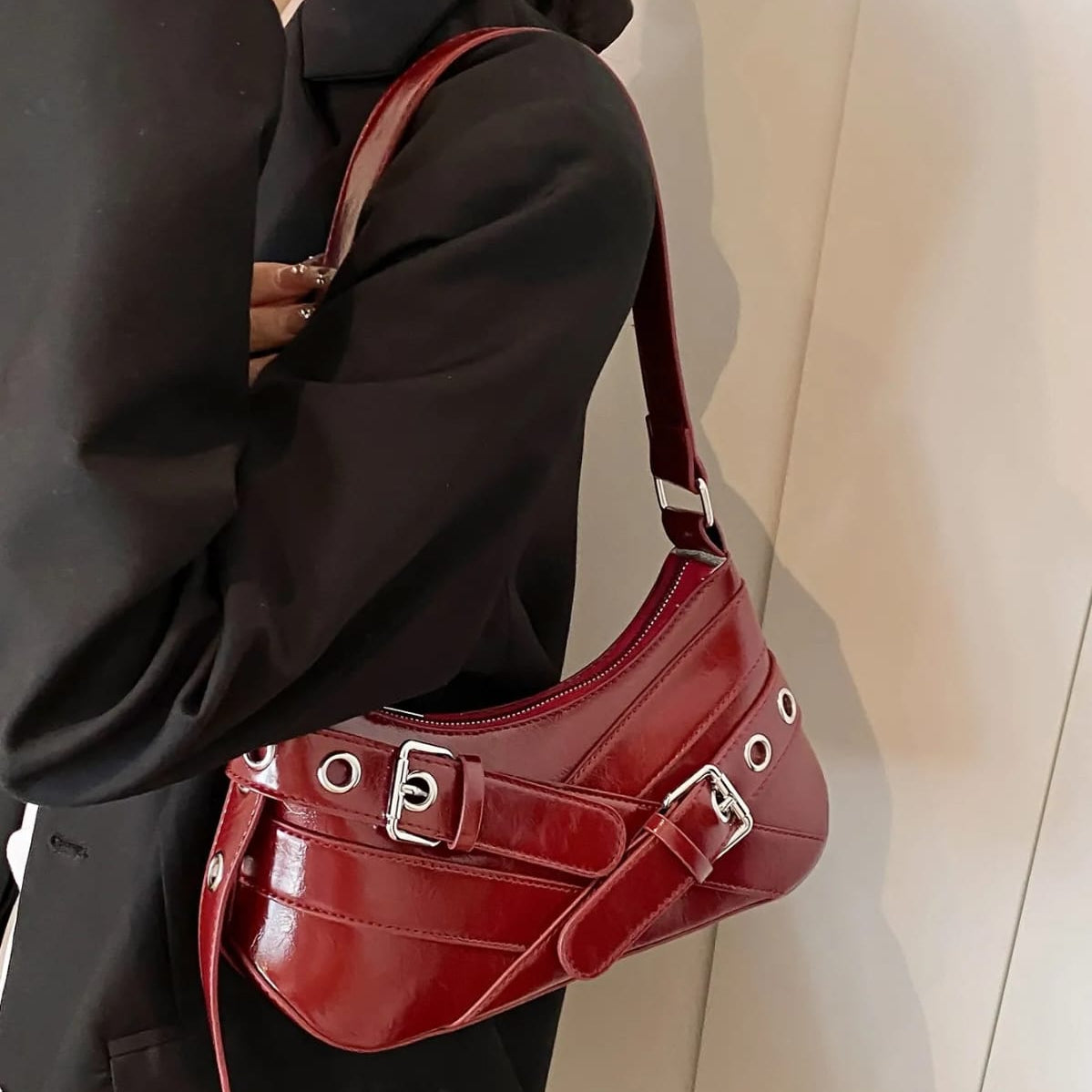 The 'Moto-Chic' Belted Baguette