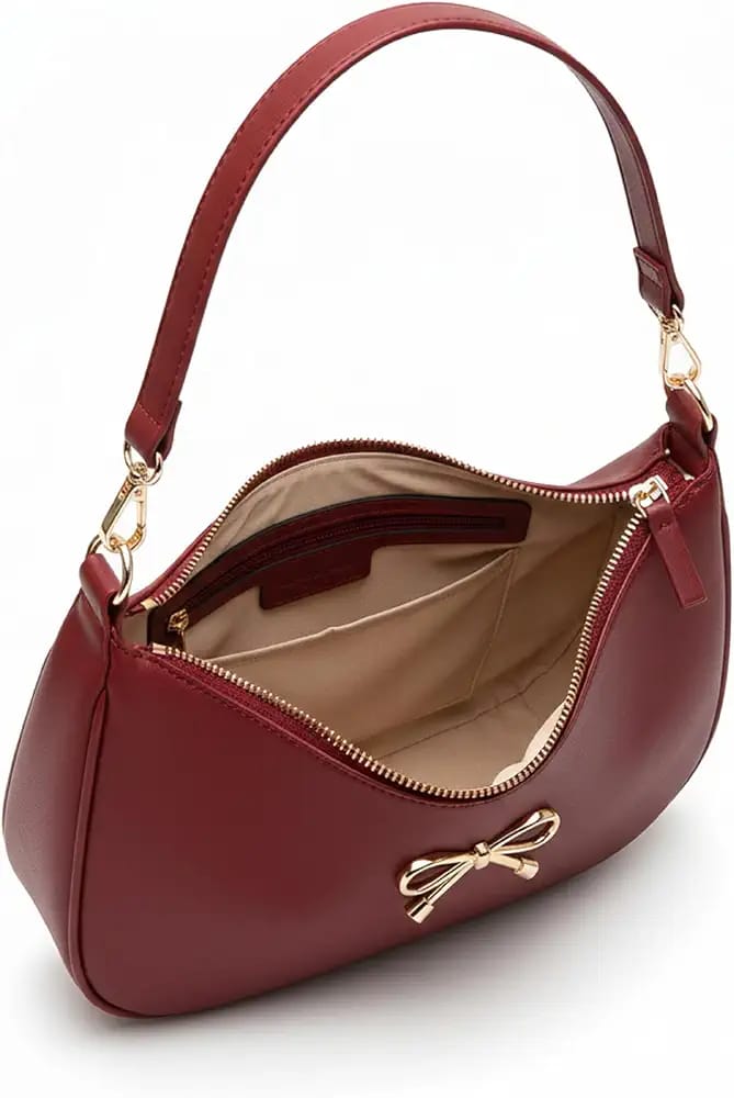 The 'Lumière' Golden Bow Crescent Bag