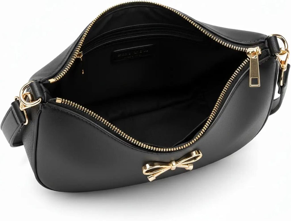 The 'Lumière' Golden Bow Crescent Bag