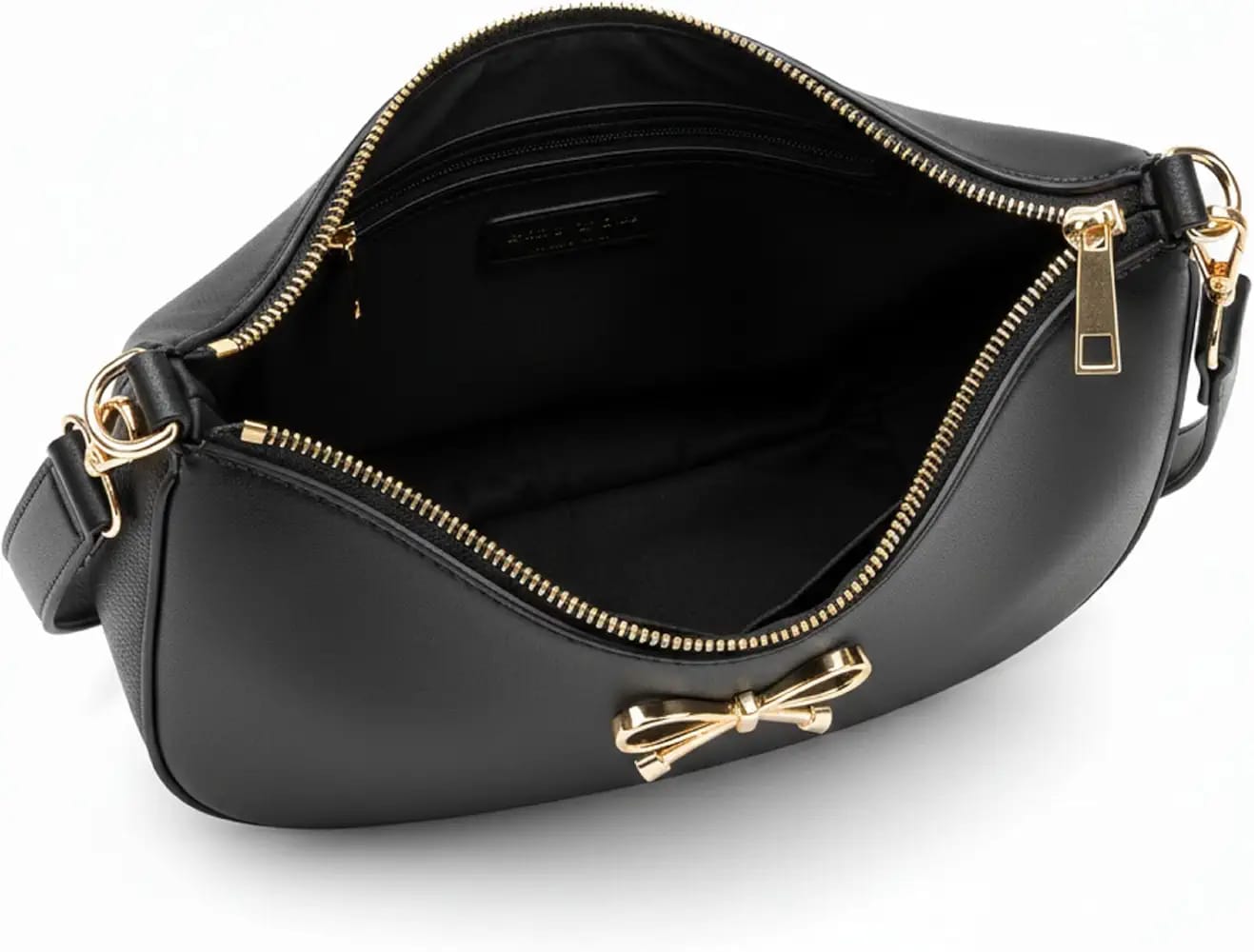 The 'Lumière' Golden Bow Crescent Bag