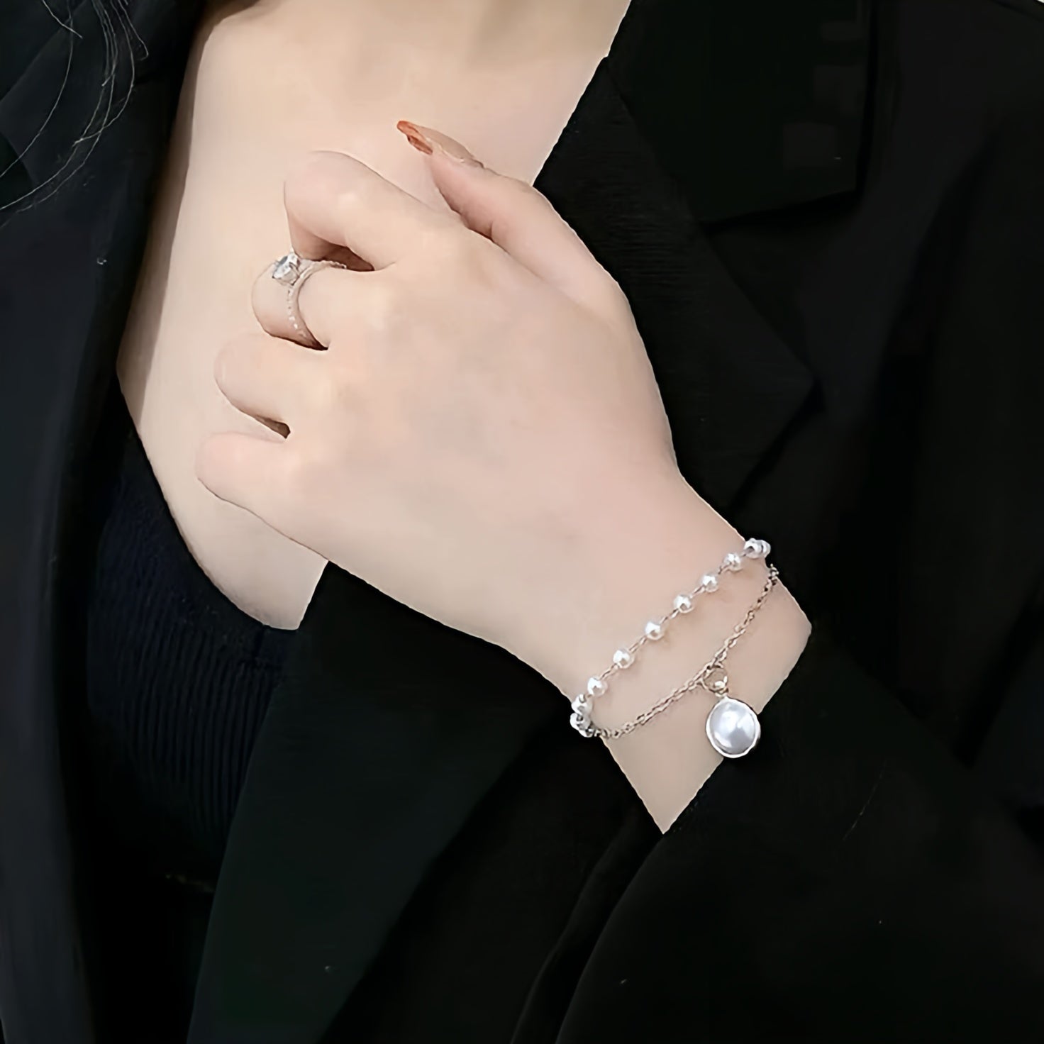 The Lumina Layer: Dual-Strand Gilded Pearl & Coin Charm Bracelet