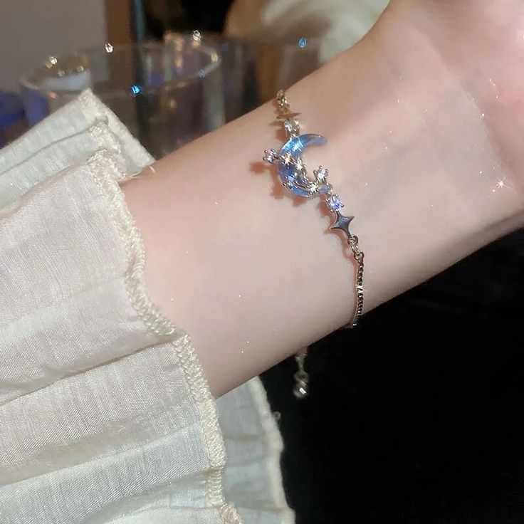 The Midnight Orbit: Gilded Azure Moon & Starry Bolo Bracelet