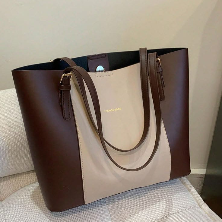 The Professional Buckle Tote – Structured Laptop Bag in Midnight Black