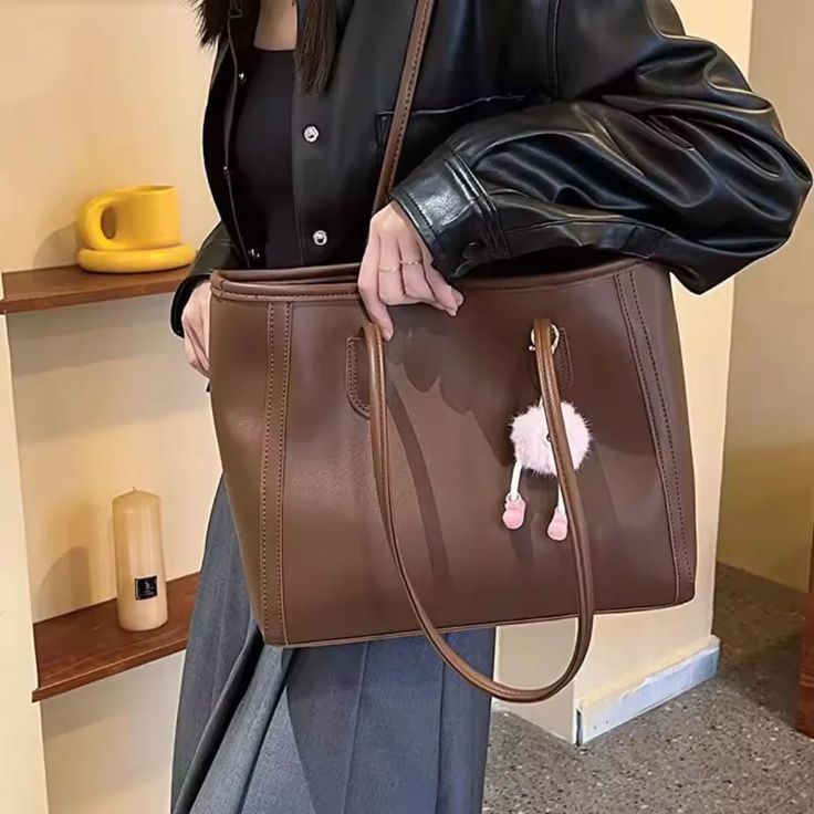 Heritage Architectural Tote in Earth Brown Vegan Leather