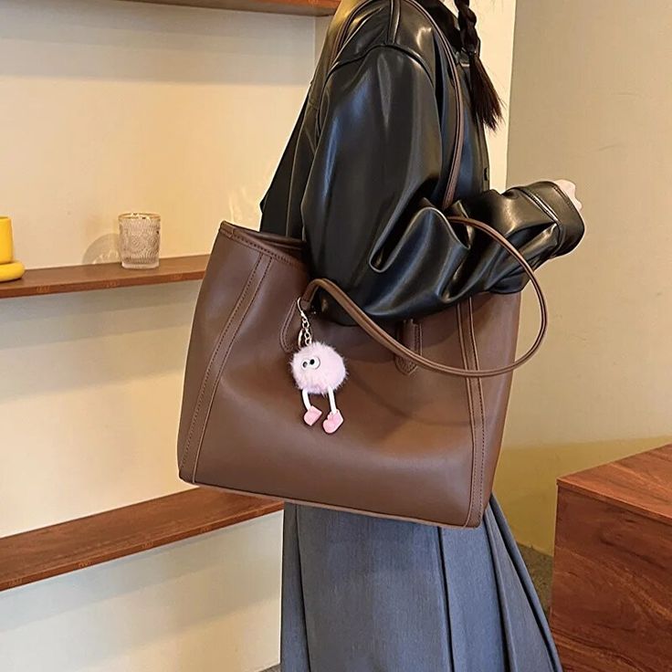 Heritage Architectural Tote in Earth Brown Vegan Leather