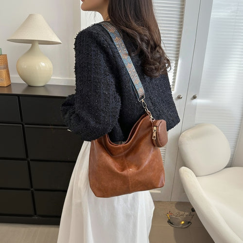 Artisan Crossbody Satchel – Textured Vegan Leather with Embroidered Strap