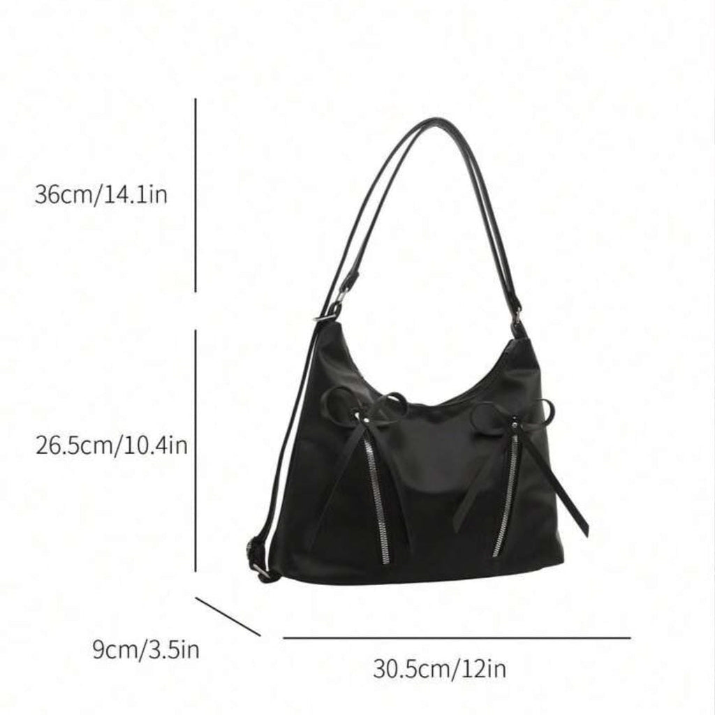 Bow-Accent Multi-Way Bag – Premium Pearl White Vegan Leather