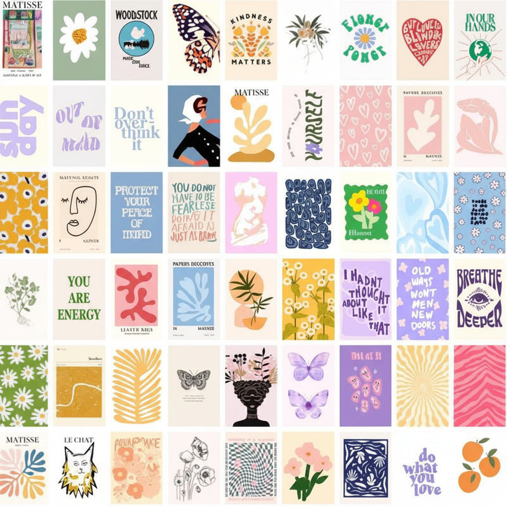 The Matisse Pastel Collection – 54-Piece Curated Eclectic & Floral Gallery Set