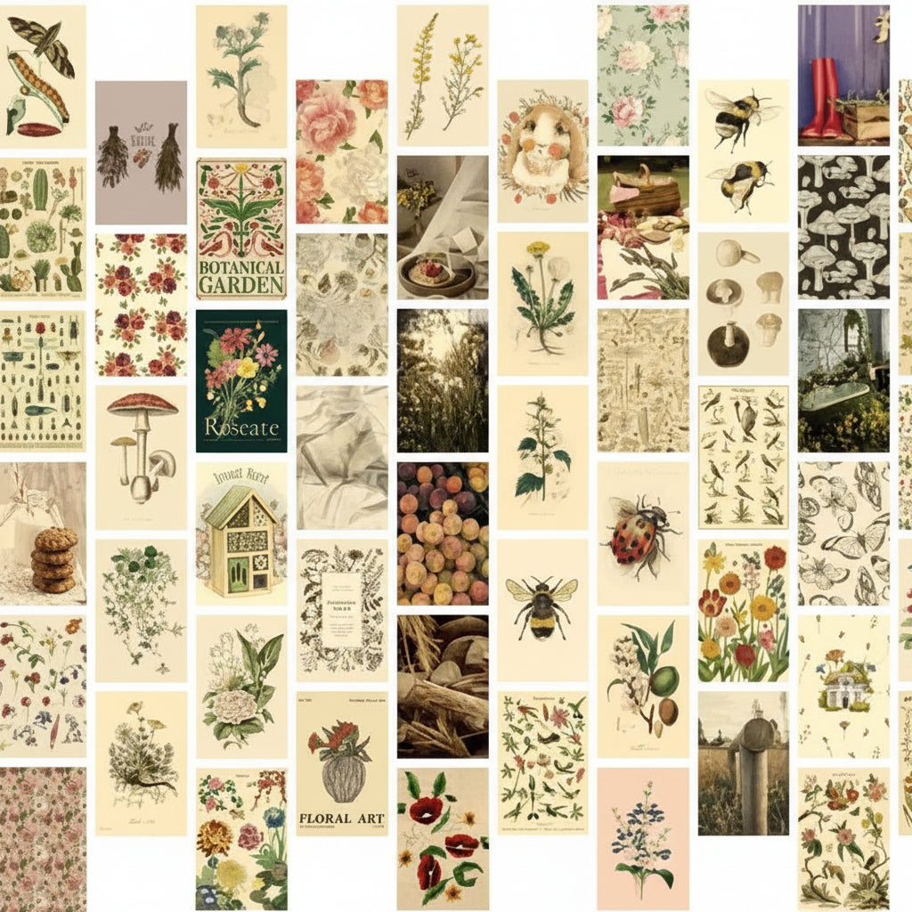 The Naturalist Wall Art Collection – 54-Piece Curated Botanical & Cottagecore Gallery Set