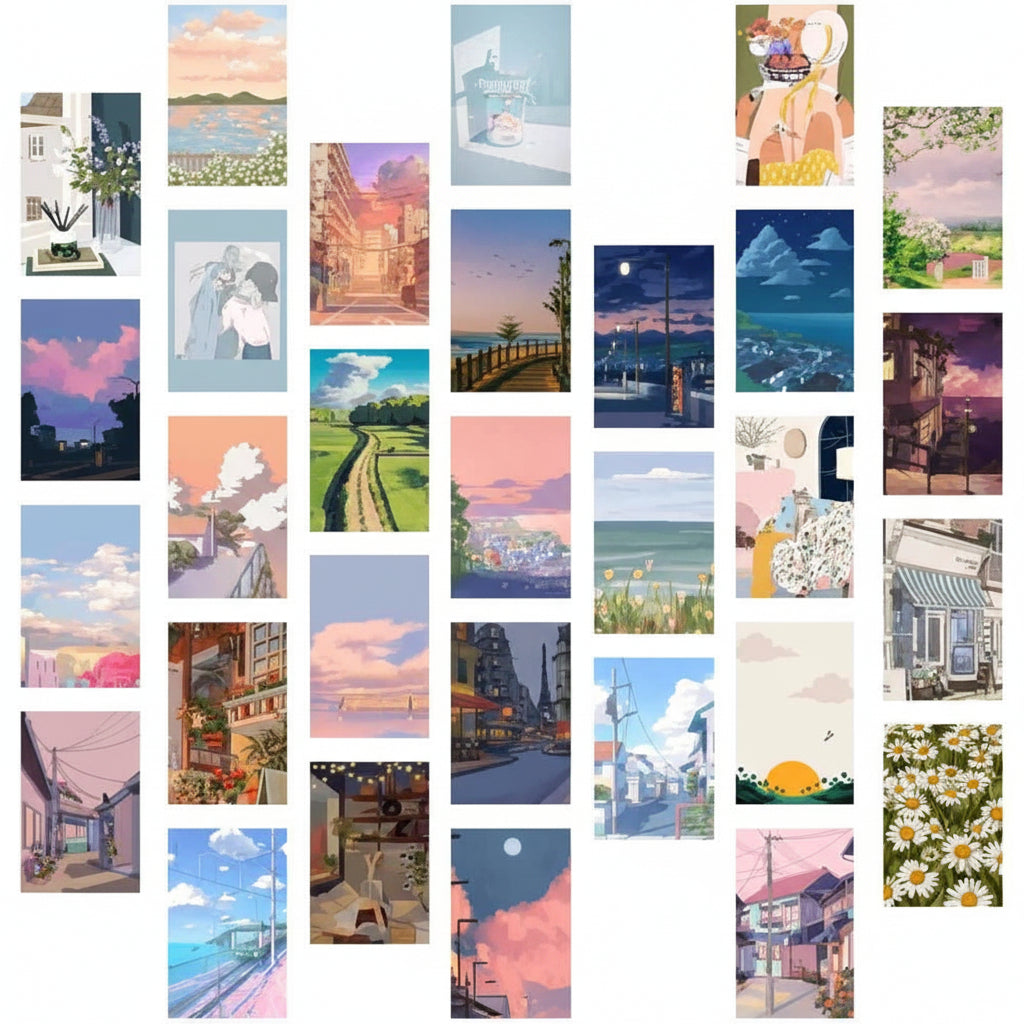 The Lofi Serenity Collection – 30-Piece Curated Anime & Dreamscape Gallery Set