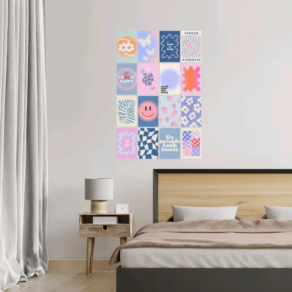 The Aura Positivity Collection – 16-Piece Curated Gradient & Affirmation Gallery Set