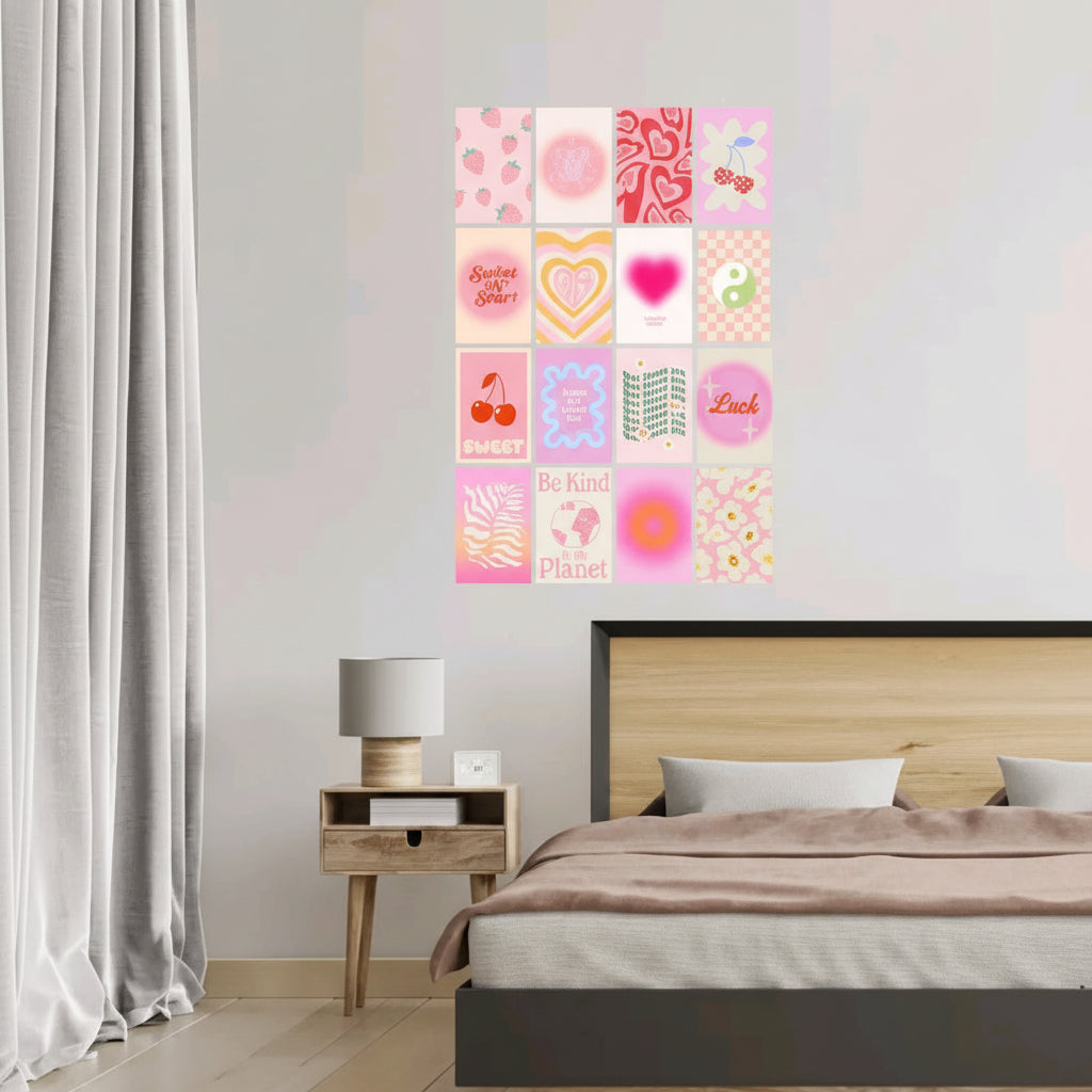 The Pink Aura Zen Collection – 16-Piece Curated Gradient & Y2K Aesthetic Gallery Set