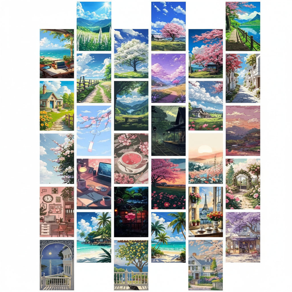 The Studio Ghibli Scenery Collection – 30-Piece Curated Anime Landscape Gallery Set
