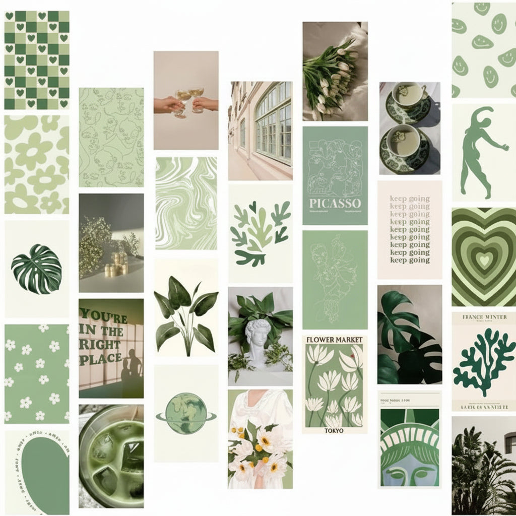 The Emerald Muse Collection – 30-Piece Curated Sage & Botanical Gallery Set