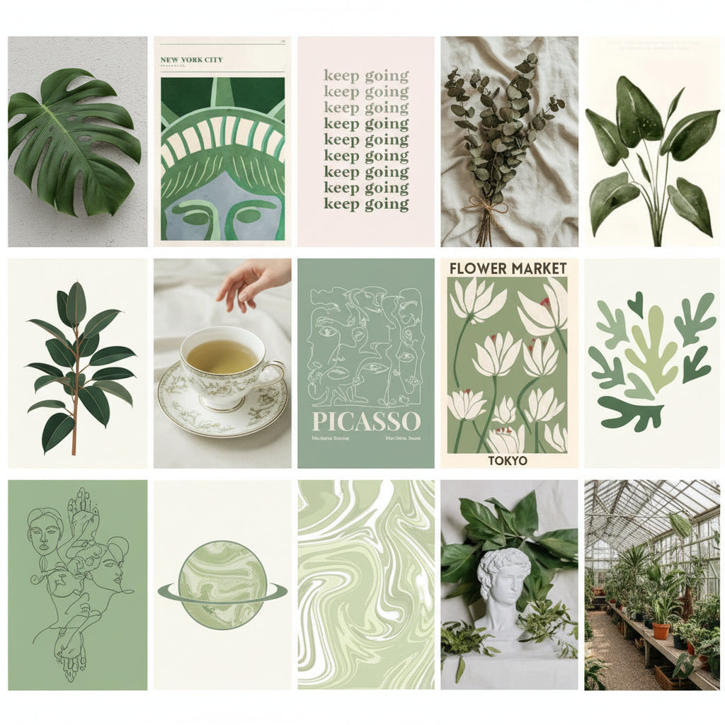 The Emerald Muse Collection – 30-Piece Curated Sage & Botanical Gallery Set