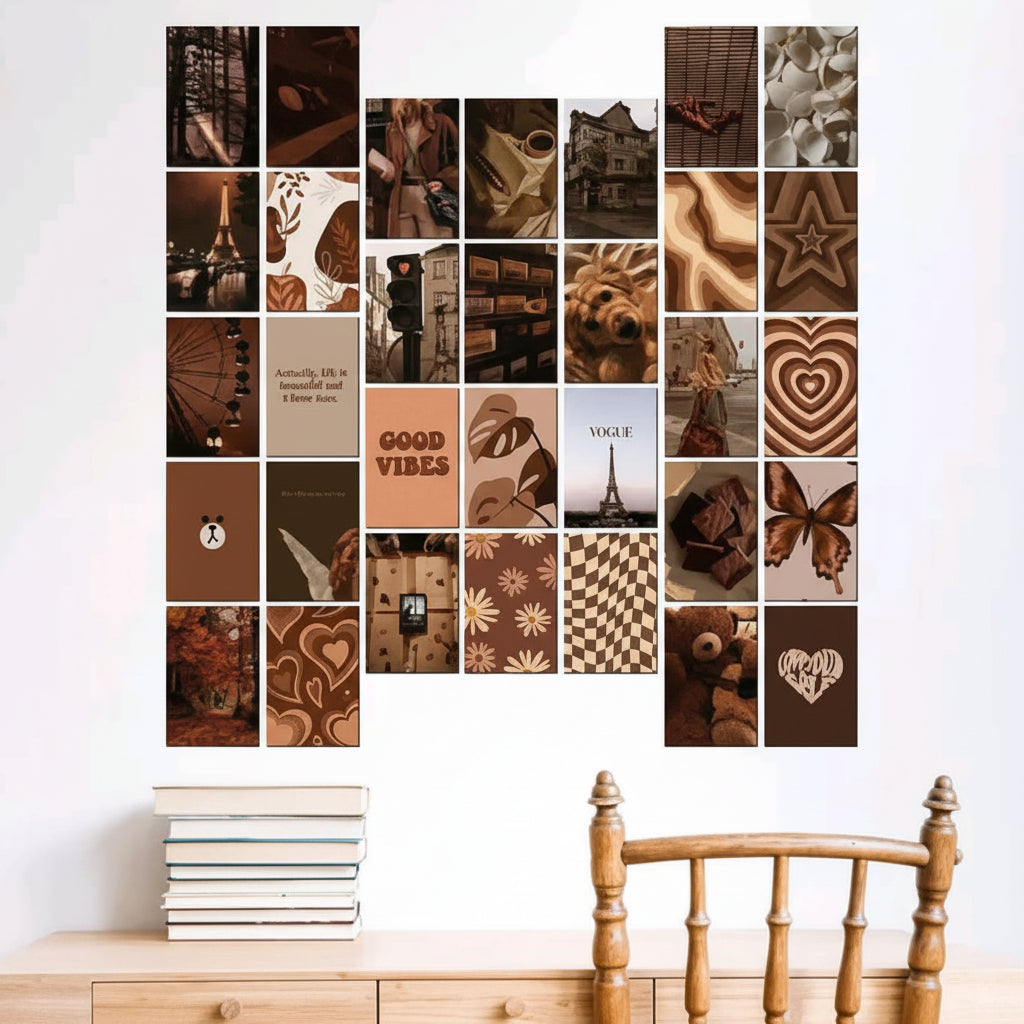 The Cocoa & Caramel Collection – 30-Piece Curated Coffee, Paris & Earthy Aesthetic Gallery Set