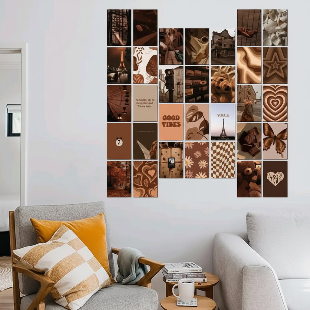 The Cocoa & Caramel Collection – 30-Piece Curated Coffee, Paris & Earthy Aesthetic Gallery Set