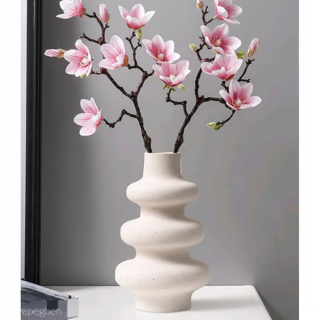 Nordic Ripple – Avant-Garde Hand-Finished Sculptural Ceramic Vase