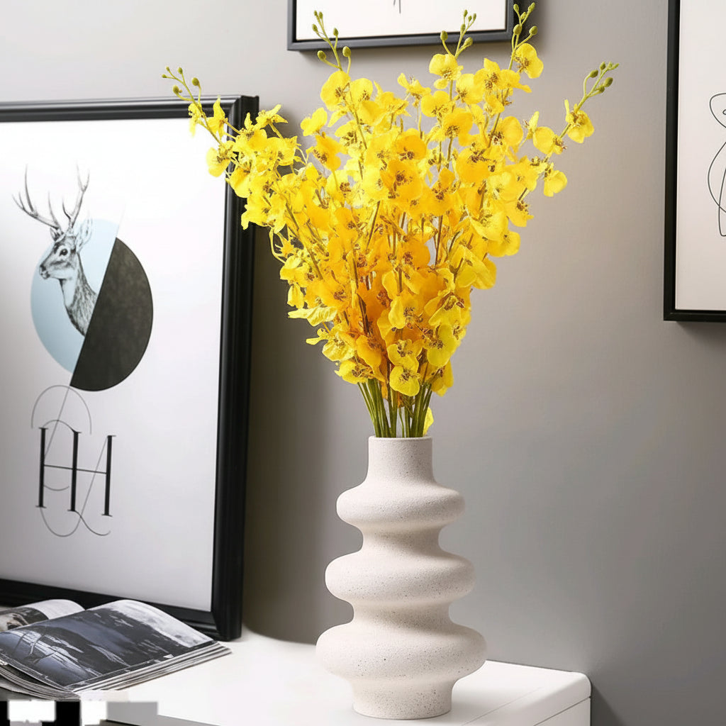 Nordic Ripple – Avant-Garde Hand-Finished Sculptural Ceramic Vase