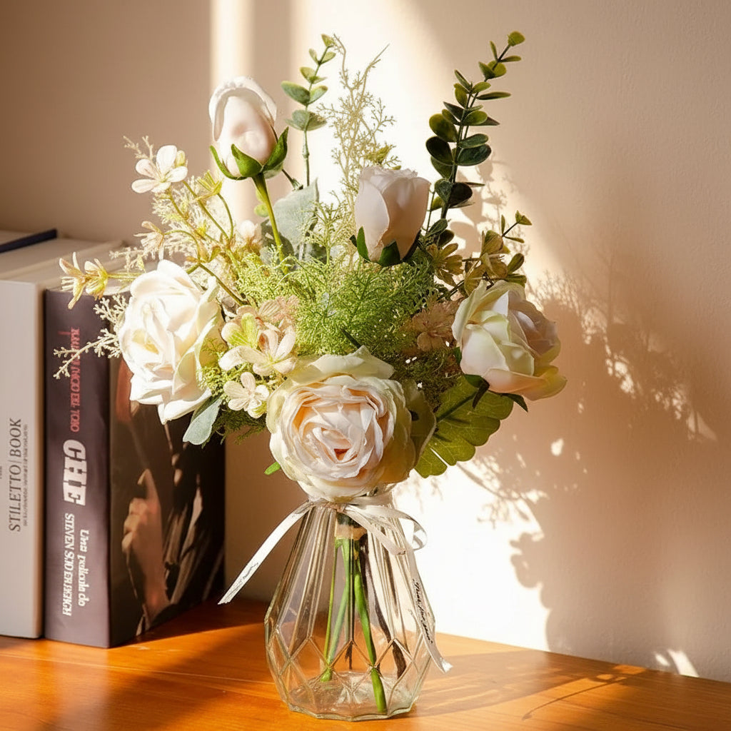 Prism Diamond — Geometric Fluted Glass Vase with Tapered Neck