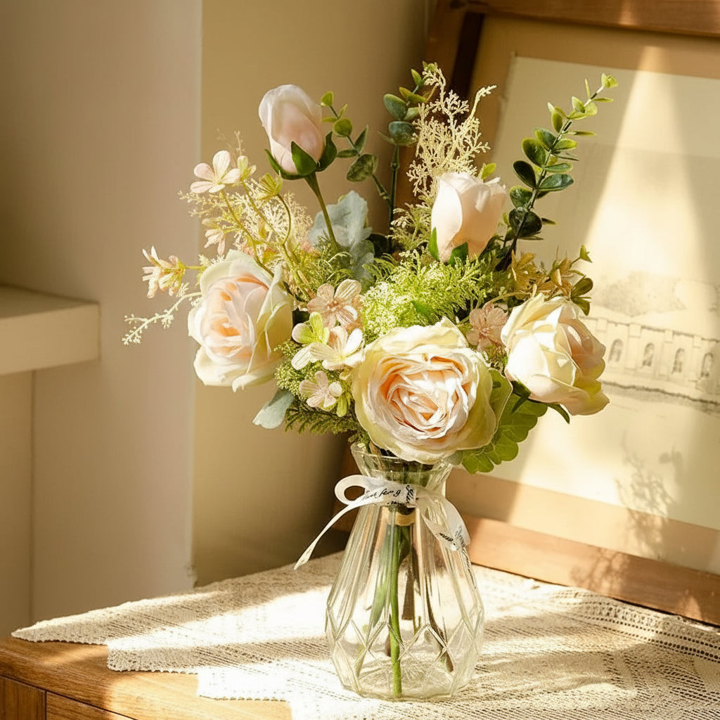 Prism Diamond — Geometric Fluted Glass Vase with Tapered Neck