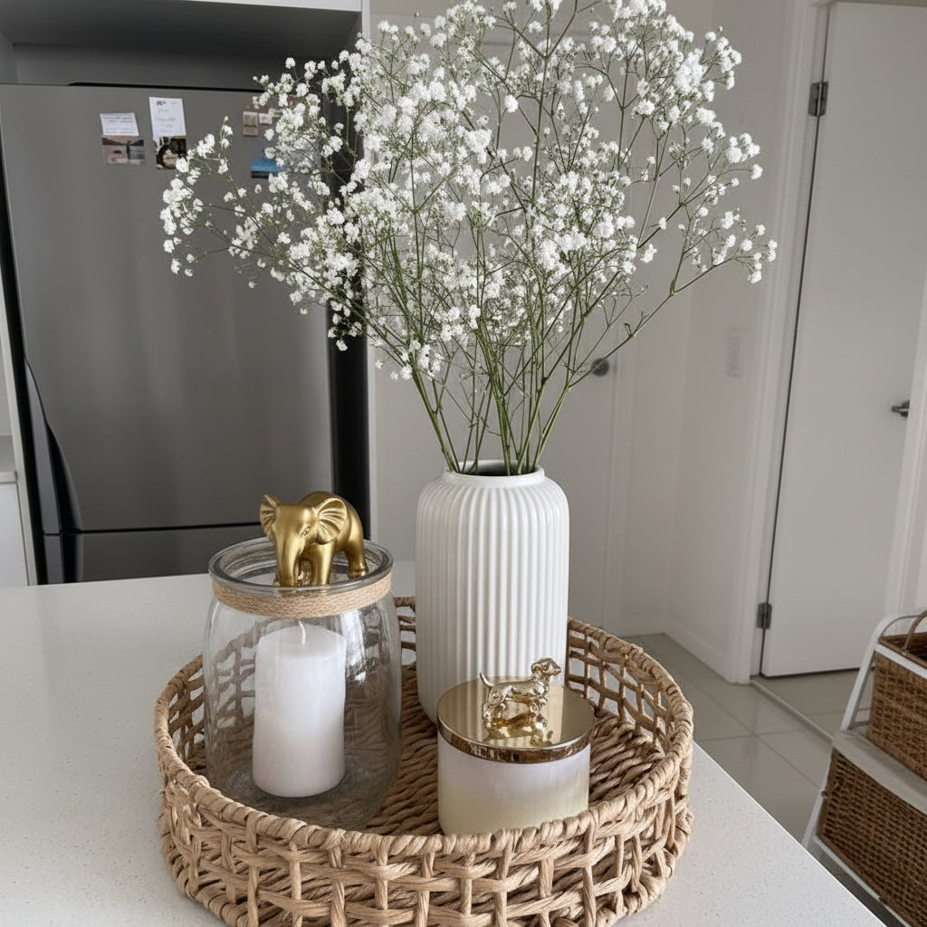 Ribbed Cylindrical — Minimalist Fluted Ceramic Bud Vase in Matte Cream