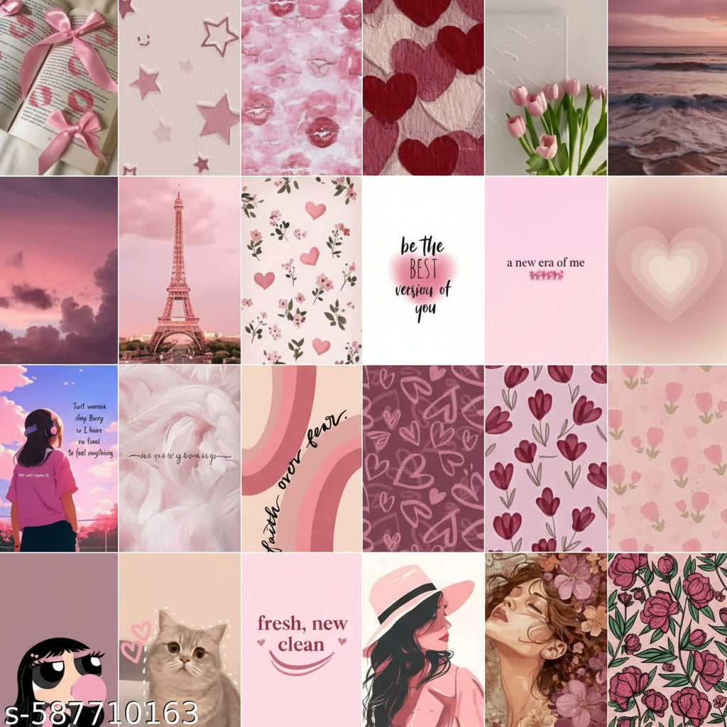 The Muse Wall Art Collection – 25-Piece Curated Rose & Blush Gallery Set