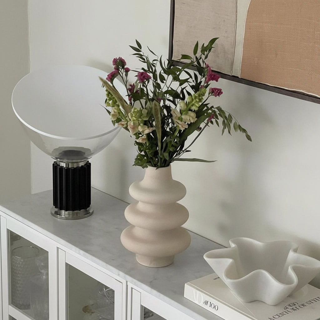 Nordic Ripple – Avant-Garde Hand-Finished Sculptural Ceramic Vase